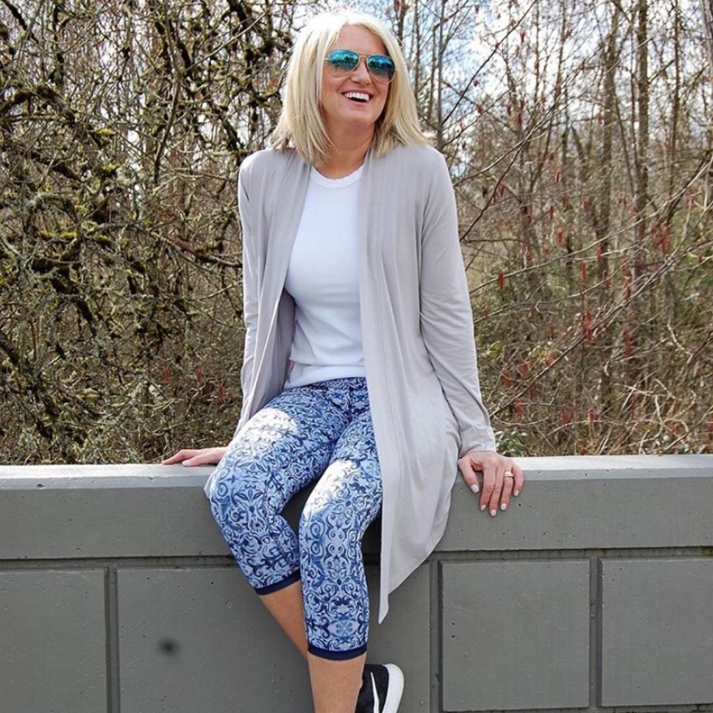 Peach lightweight Grey cardigan